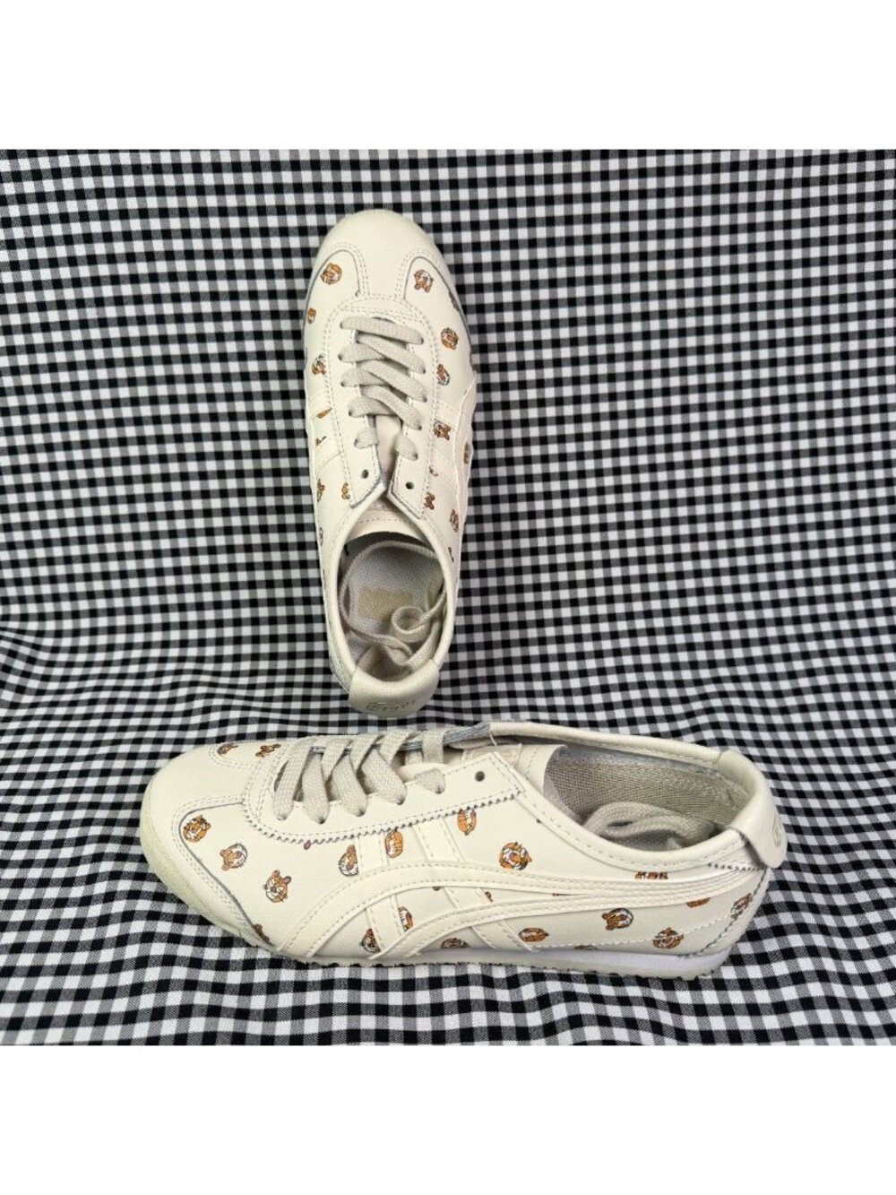 Onitsuka Tiger Mexico 66 Tiger Face Sneakers Women Size 6 / EU 37 Cream Leather